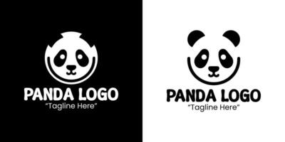 Modern Panda Logo Design with Circular Shape in Black and White vector