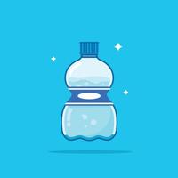 Plastic water bottle, healthy blue drinking water packed in a 330ml PET bottle with a cute pumpkin shape, recyclable and easy to store liquids. vector