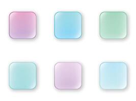 glassy frost collorful button set vector
