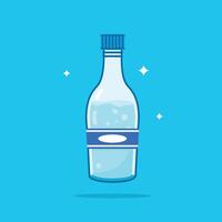 Plastic water bottles, healthy blue drinking water packed in 330ml PET bottles with long necks, recyclable and easy to store liquids vector