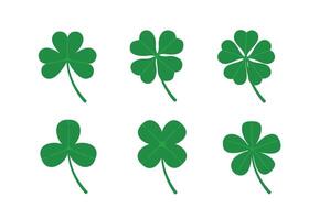 lucky clover, a collection of various leaves numbering 3, 4 and 5 vector