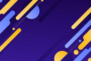 Abstract gradient dynamic style background with purple, blue and yellow colors vector