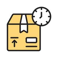 Easy to use filled line style icon of delivery time vector