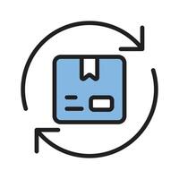 Catch as sight of this trendy filled line icon of return parcel policy vector