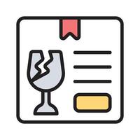 Download our handy icon of fragile delivery in filled line style vector
