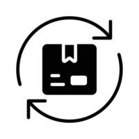Catch as sight of this trendy glyph icon of return parcel policy vector