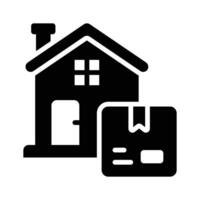 Have a look at this latest glyph style icon of home delivery vector