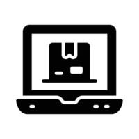 Online delivery icon designed in glyph style, ready for premium use vector