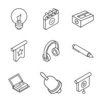 Check this trendy collection of school and university isometric icons.. vector