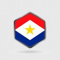 Saba Flag Icon in Hexagon Shape. vector