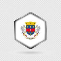 Saint Barthelemy Flag Icon in Hexagon Shape. vector