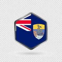 Saint Helena Flag Icon in Hexagon Shape. vector