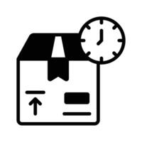 Easy to use glyph style icon of delivery time. vector