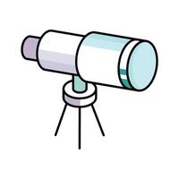 Grab this isometric outline icon of space telescope vector