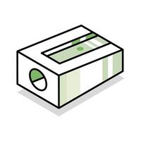Get this isometric outline icon of pencil sharpener vector