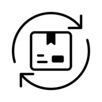 Catch as sight of this trendy glyph icon of return parcel policy. vector