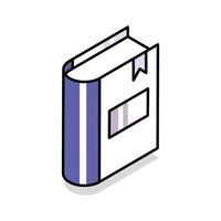 Trendy isometric outline icon showcasing a reading book vector