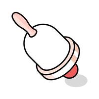A well designed isometric icon of ringing bell vector