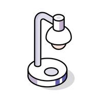 A customizable isometric outline icon of study lamp vector