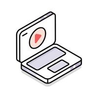 Trendy isometric icon representing an online course interface vector