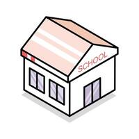 An amazing isometric icon showing school building vector