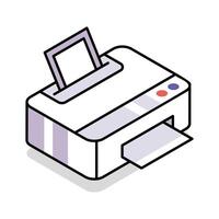 Trendy isometric icon showing a printer device vector