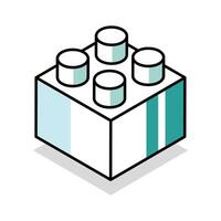 Get this isometric outline icon of study building block vector