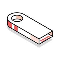 A customizable isometric icon of usb storage drive vector