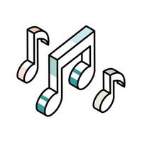 A premium isometric outline icon of music note vector