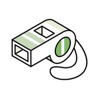 A well designed isometric icon showing referee whistle vector
