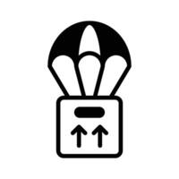 Easy to edit glyph style icon of air delivery concept. vector