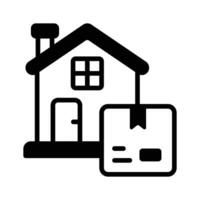 Have a look at this latest glyph style icon of home delivery. vector
