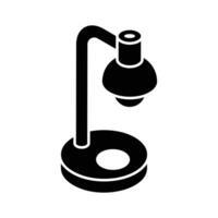A customizable isometric filled icon of study lamp vector