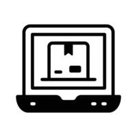 Online delivery icon designed in glyph style, ready for premium use. vector