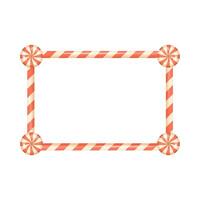 Christmas frame with peppermint candy corners and cane structure vector