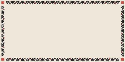 Blank rectangle frame consists of various geometric shapes childish hand drawn style on old paper background graphic illustration. vector