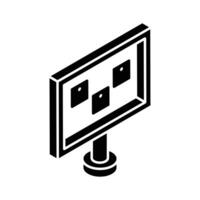 Visually engaging isometric filled icon of bulletin board vector