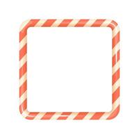 Simple red striped candy cane frame for Christmas templates vector