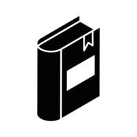 Trendy isometric filled icon showcasing a reading book vector