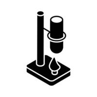 A well crafted isometric filled icon of retort stand vector