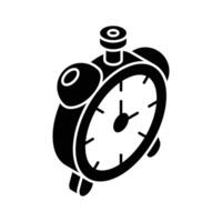 A captivating isometric filled icon of ringing alarm vector