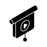 Trendy isometric filled icon of online lecture vector