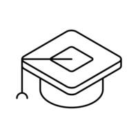 A well crafted isometric icon of mortarboard cap.. vector