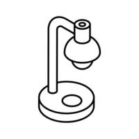 A customizable isometric outline icon of study lamp.. vector