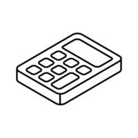 Well designed isometric icon showing digital calculator device.. vector