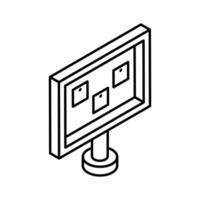Visually engaging isometric outline icon of bulletin board.. vector