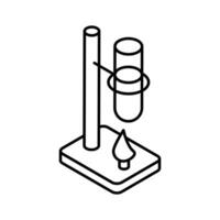 A well crafted isometric outline icon of retort stand.. vector