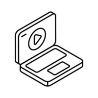 Trendy isometric icon representing an online course interface.. vector