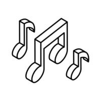 A premium isometric outline icon of music note.. vector
