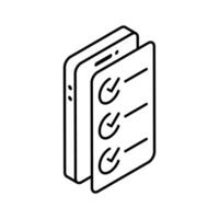 Well crafted isometric icon representing a test sheet.. vector